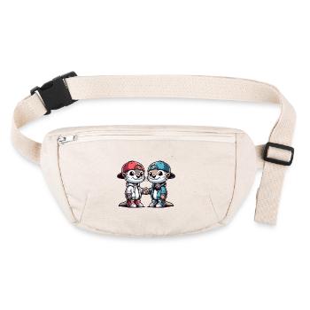 Deux copains loutres mignons copains pour toujours - Sac banane recyclé Stanley/Stella - blanc naturel - Devant
