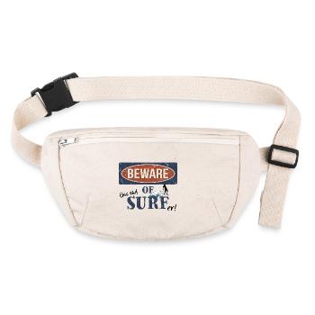 Beware Of This Surfer Ironic Funny Warning Sign - Stanley/Stella recycled Hip Bag  - natural - Front