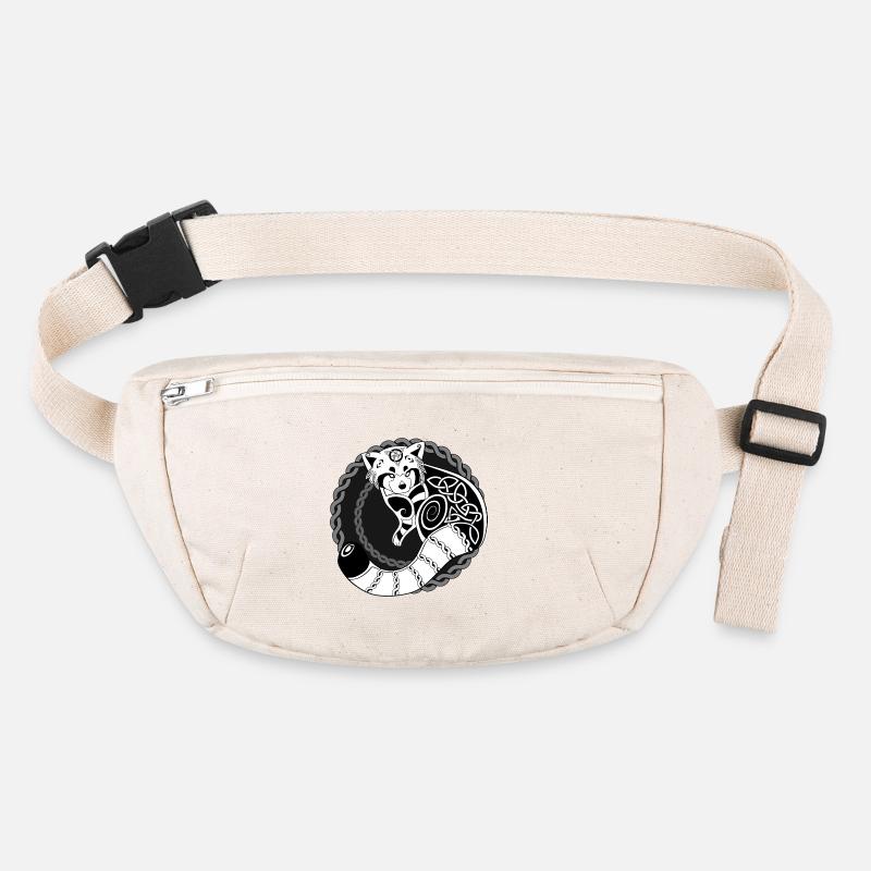 Keltischer Roter Panda / Red Panda (Kreis/Schwarz) Stanley/Stella recycelte Gürteltasche