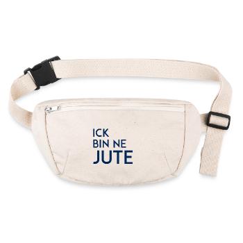 Ick bin Jute - Jute Tasche, lustig, Berliner - Stanley/Stella recycelte Gürteltasche - Naturweiß - Vorne