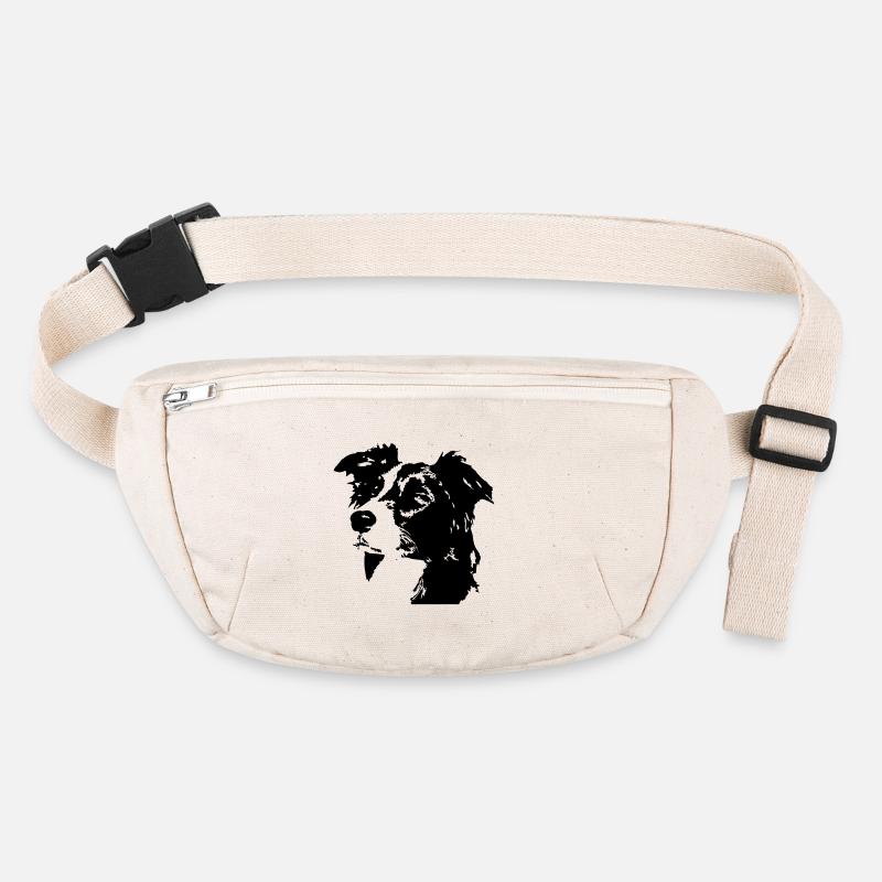 Border collie head Stanley/Stella recycled Hip Bag 