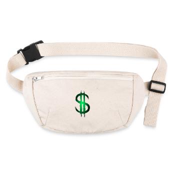 Signe dollar dollar argent symbole - Sac banane recyclé Stanley/Stella - blanc naturel - Devant