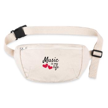 La musique est ma vie - Sac banane recyclé Stanley/Stella - blanc naturel - Devant