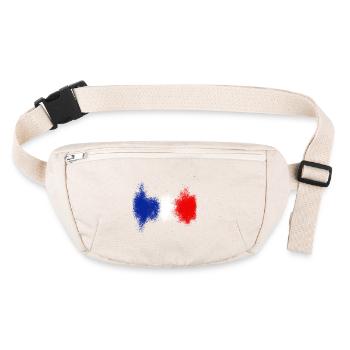 France bleu blanc rouge - Sac banane recyclé Stanley/Stella - blanc naturel - Devant