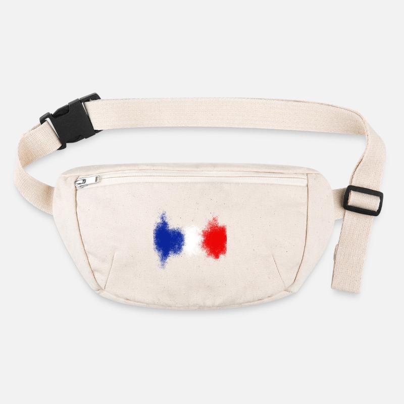 Frankreich blau weiß rot - Stanley/Stella recycelte Gürteltasche - Naturweiß