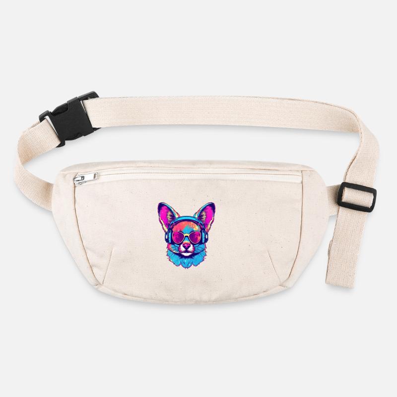 Futuristischer Hund mit Sonnenbrille & Kopfhörern Stanley/Stella recycelte Gürteltasche