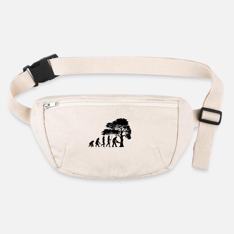 Holzfäller Baum Evolution Säge Sägespäne Stanley/Stella recycelte Gürteltasche