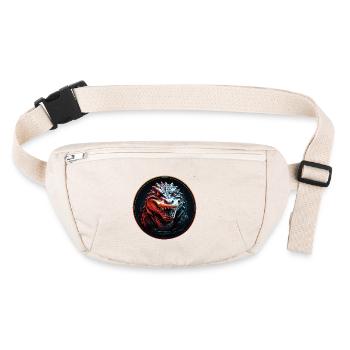 Crocodile alligator with open mouth in circle area - Stanley/Stella recycled Hip Bag  - natural - Front