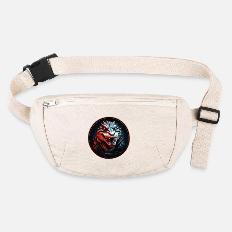 Crocodile alligator with open mouth in circle area Stanley/Stella recycled Hip Bag 