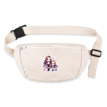 Mutter und Tochter mit passenden Outfits - Stanley/Stella recycelte Gürteltasche - Naturweiß - Vorne