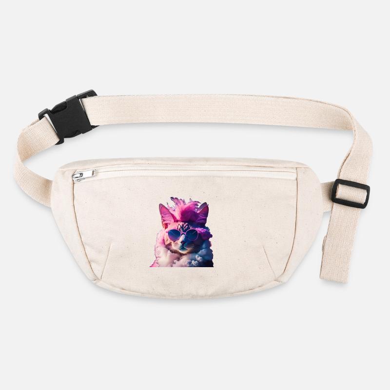 Idée cadeau chat coloré avec mohawk Sac banane recyclé Stanley/Stella