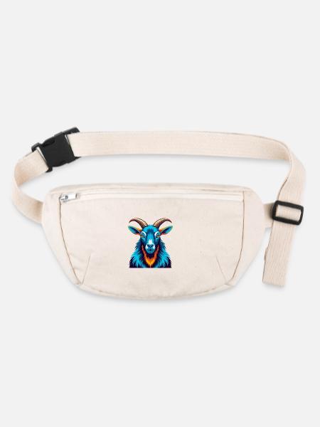 Alpine Goat Colorful Kawaii Cartoon Character Pet - Stanley/Stella recycled Hip Bag  - natural - Front