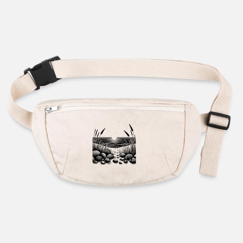Sunset on the beach with tropical seashells Stanley/Stella recycled Hip Bag 