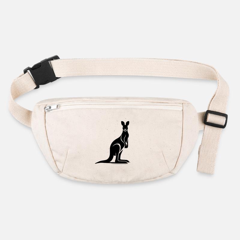 Wild animal silhouette with typical kangaroo pose Stanley/Stella recycled Hip Bag 