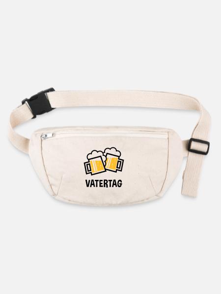 Vatertag (Bier Prosit / Bayrische Bierkrüge / 2C) - Stanley/Stella recycelte Gürteltasche - Naturweiß - Vorne