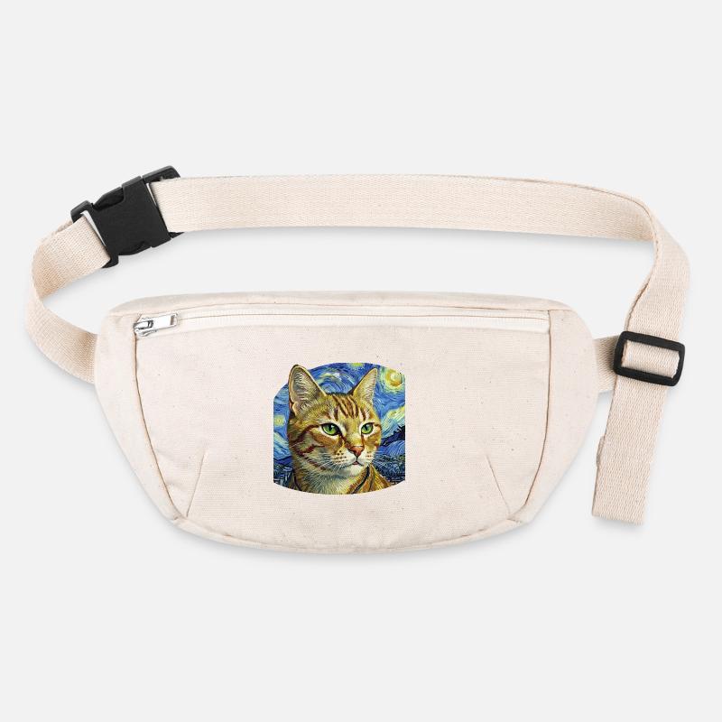 Chat joyeux dans le design de la nuit étoilée Sac banane recyclé Stanley/Stella