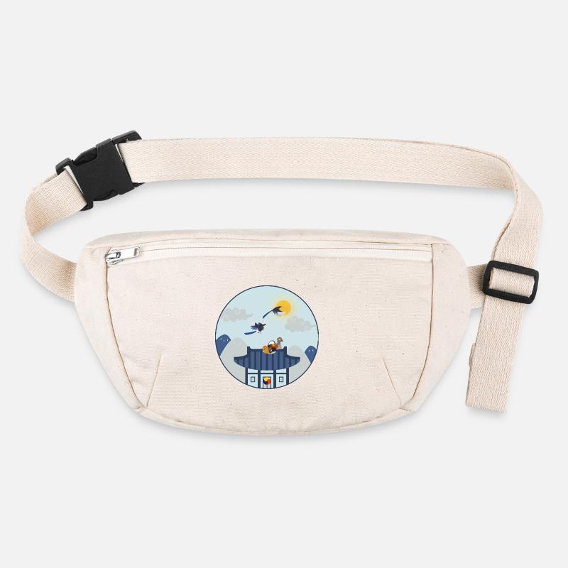 Maison coréenne avec des oiseaux – Design traditionnel Sac banane recyclé Stanley/Stella