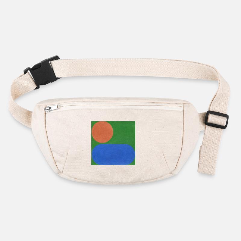 Orange Circle and Blue Rectangle - Stanley/Stella recycled Hip Bag - natural