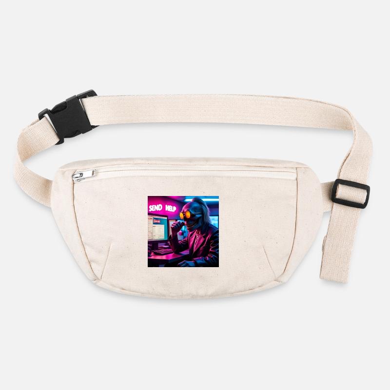 Cyberpunk Neon Skull Hacker Send Help Design Stanley/Stella recycled Hip Bag 