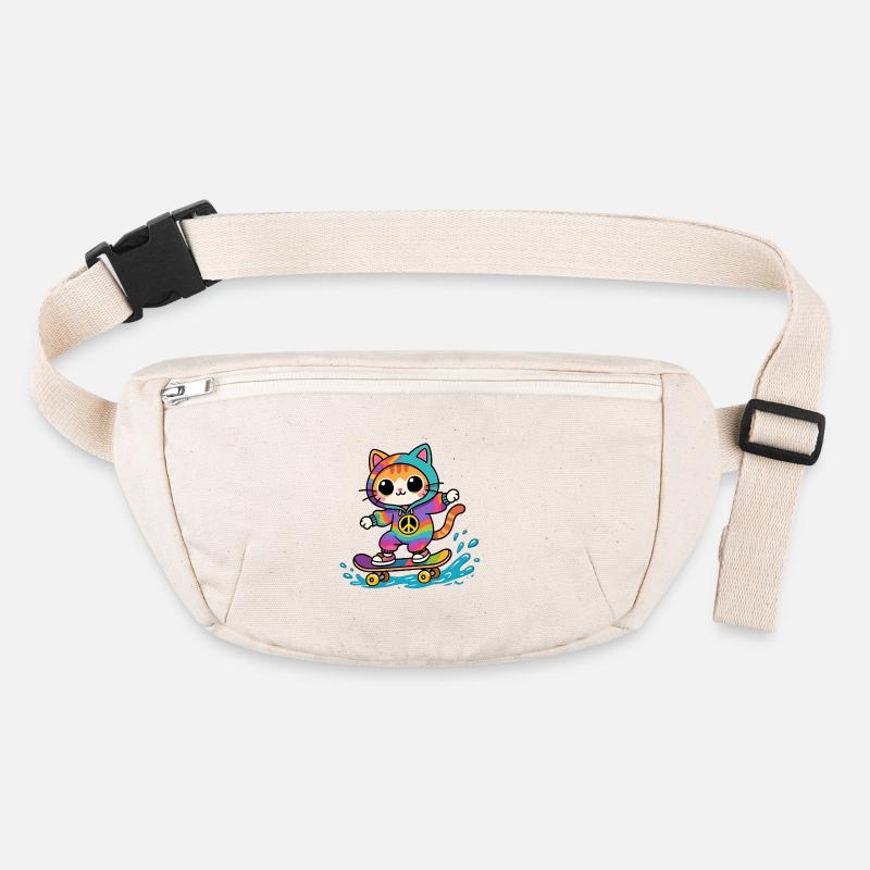 Chat multicolore skateboard Sac banane recyclé Stanley/Stella