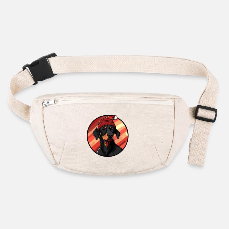 Doberman avec un chapeau de Père Noël Sac banane recyclé Stanley/Stella