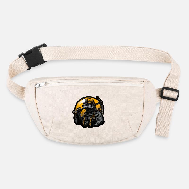 Bergmann-Dachs-Kohlentunnel-Design - Stanley/Stella recycelte Gürteltasche - Naturweiß