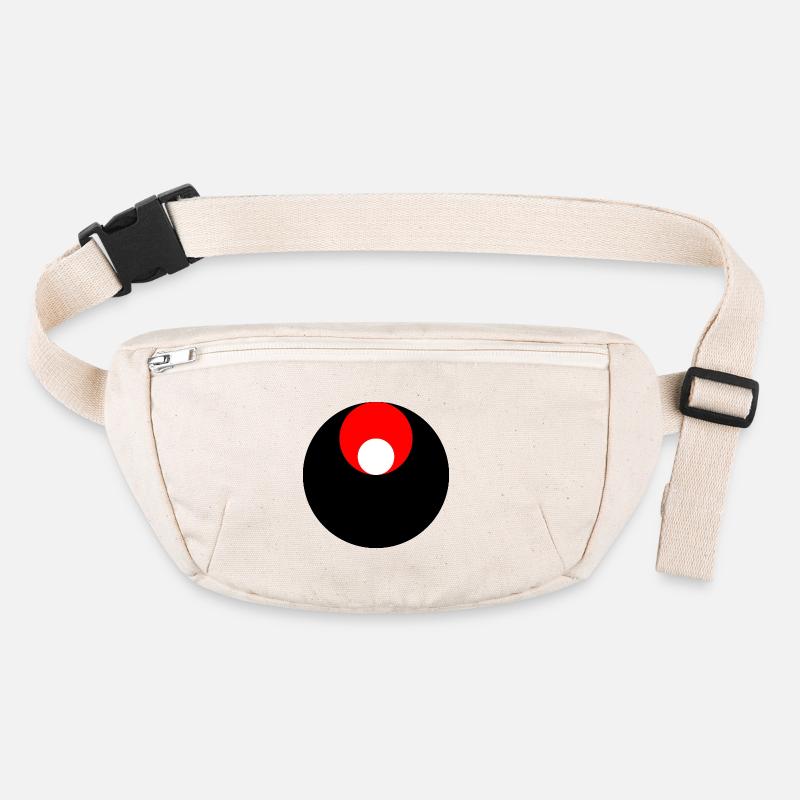 3 circles, black, red and white Stanley/Stella recycled Hip Bag 