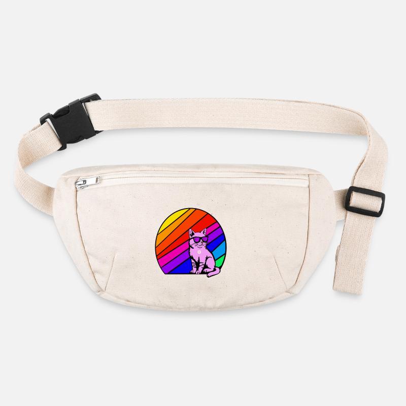 Chat arc-en-ciel avec des lunettes de soleil Sac banane recyclé Stanley/Stella