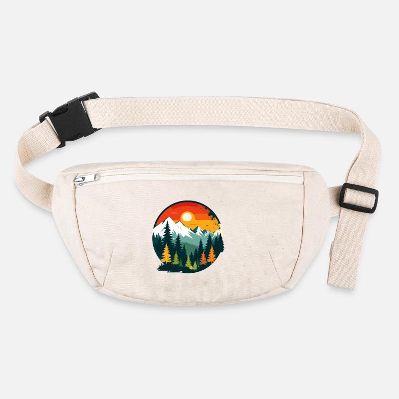 Mountains Forest Mountains Panoramic View Nature Circle Motif Stanley/Stella recycled Hip Bag 