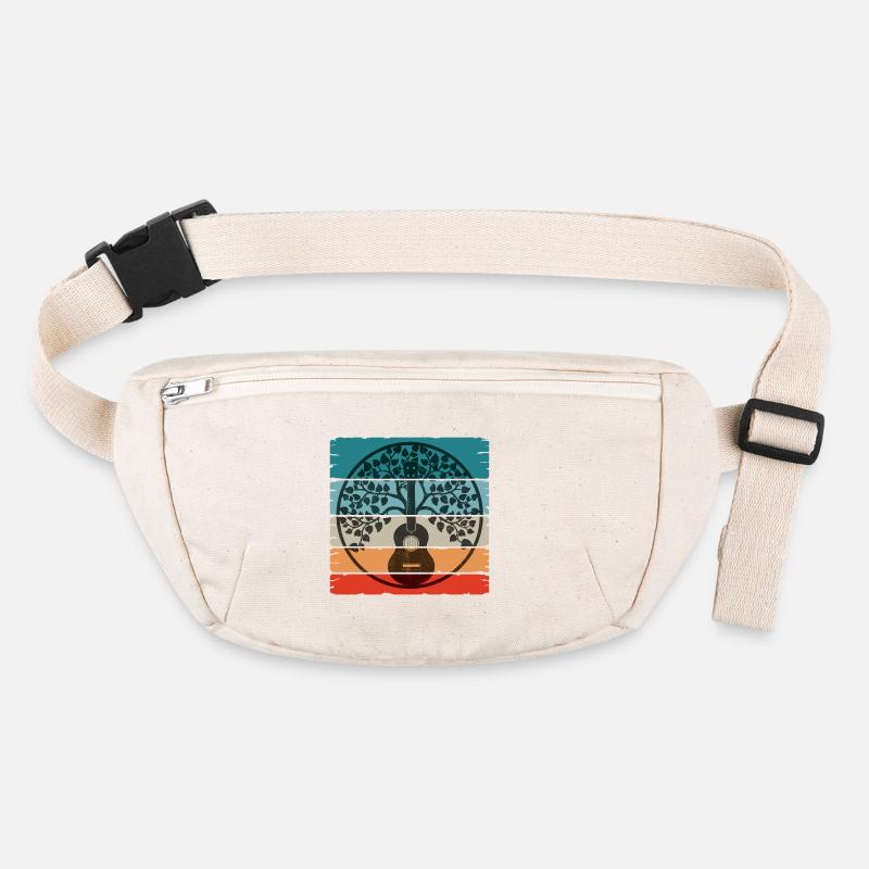 Ukulele Mandala on retro sunset Stanley/Stella recycled Hip Bag 