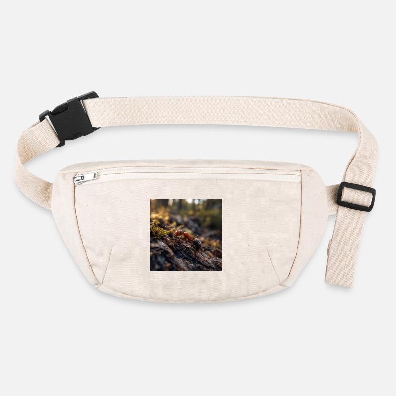 Red ant on Wood Under Moss Stanley/Stella recycled Hip Bag 