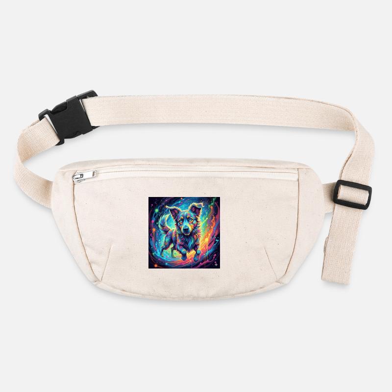 Un chien néon dans un tourbillon de couleurs Sac banane recyclé Stanley/Stella