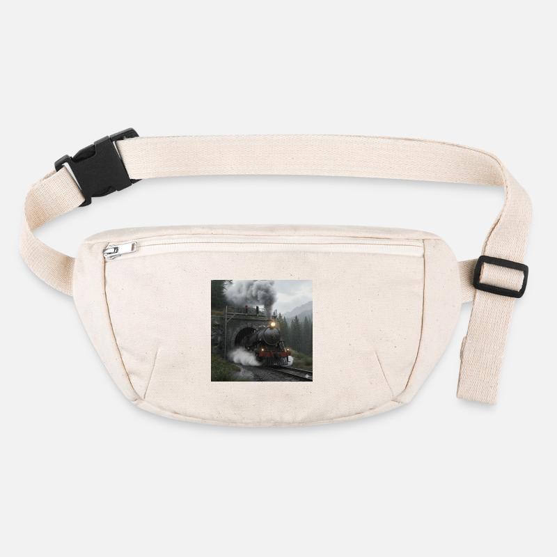 Dampfzug durch den Wald am Tunnel Stanley/Stella recycelte Gürteltasche
