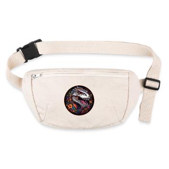 Colorful Tyrannosaurus Rex T-Rex Portrait - Stanley/Stella recycled Hip Bag  - natural - Front