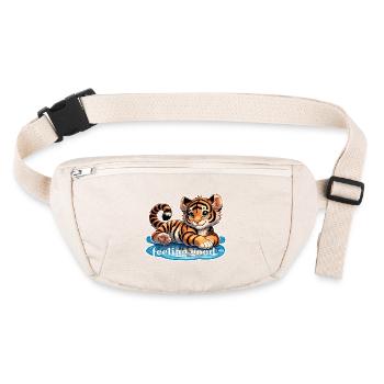 Bébé tigre qui se sent bien - Sac banane recyclé Stanley/Stella - blanc naturel - Devant
