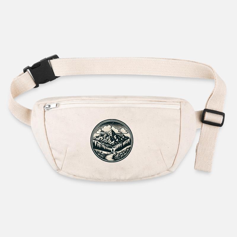 Mountain landscape with a hiker on a trail Stanley/Stella recycled Hip Bag 