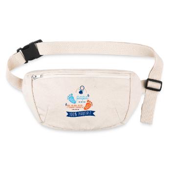 bébé naissance 100 parfait cadeau bébé nourrison - Sac banane recyclé Stanley/Stella - blanc naturel - Devant