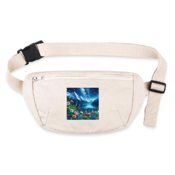 Sternennacht im Alpengarten Nr. 2 - Stanley/Stella recycelte Gürteltasche - Naturweiß - Vorne