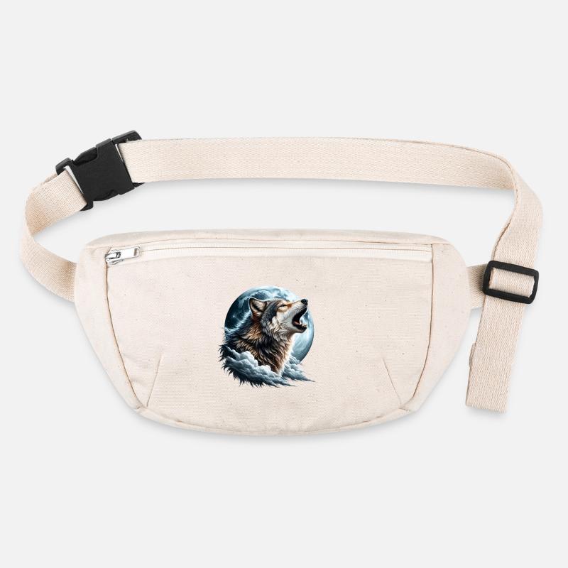 Wolf heult den Vollmond an Stanley/Stella recycelte Gürteltasche