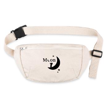 Motif lune avec personnage - Sac banane recyclé Stanley/Stella - blanc naturel - Devant