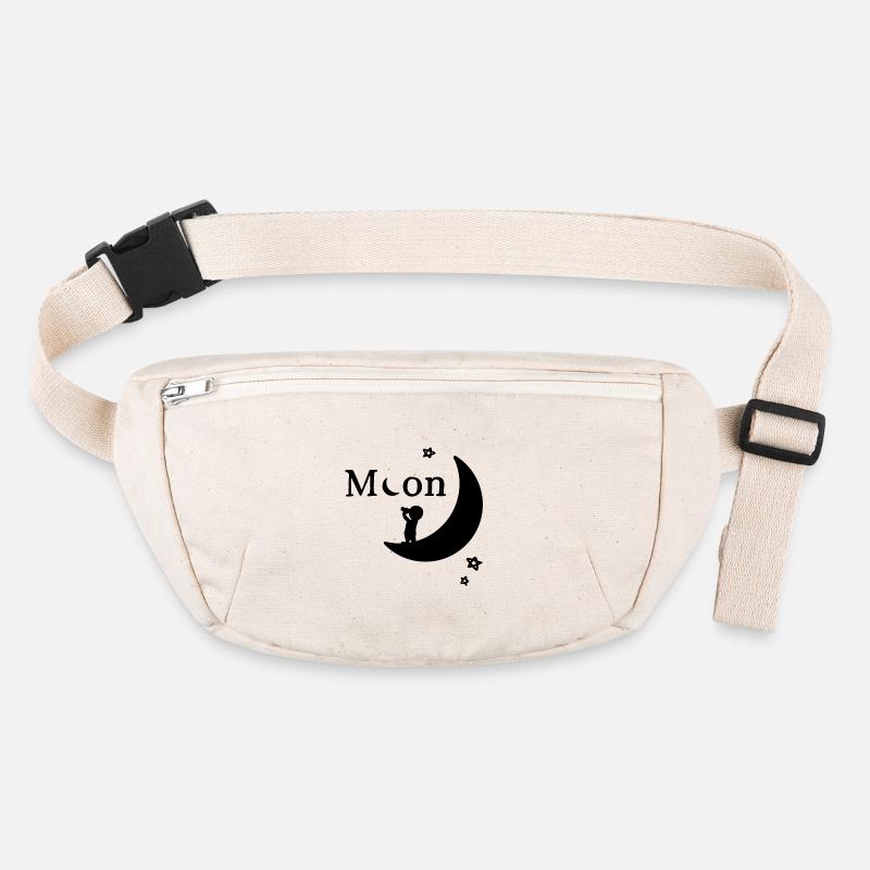 Moon Pattern with Character - Stanley/Stella recycled Hip Bag  - natural