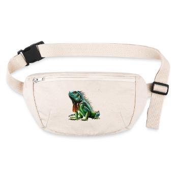 Grüner Leguan Iguana - Stanley/Stella recycelte Gürteltasche - Naturweiß - Vorne