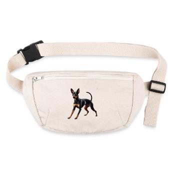 Hund Pinscher - Stanley/Stella recycelte Gürteltasche - Naturweiß - Vorne