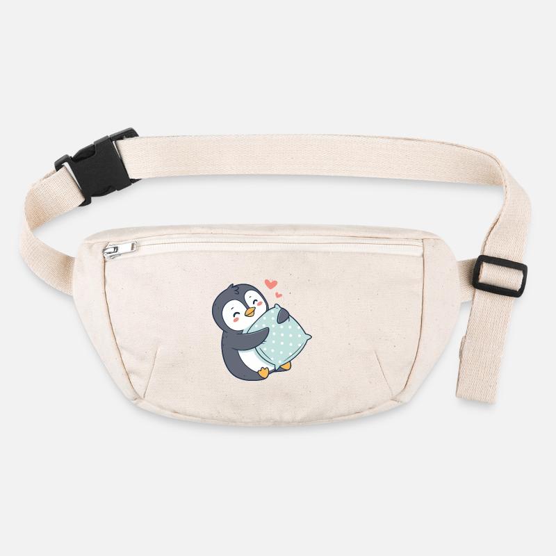 Cuddly Penguin and Polka Dot Pillow Stanley/Stella recycled Hip Bag 