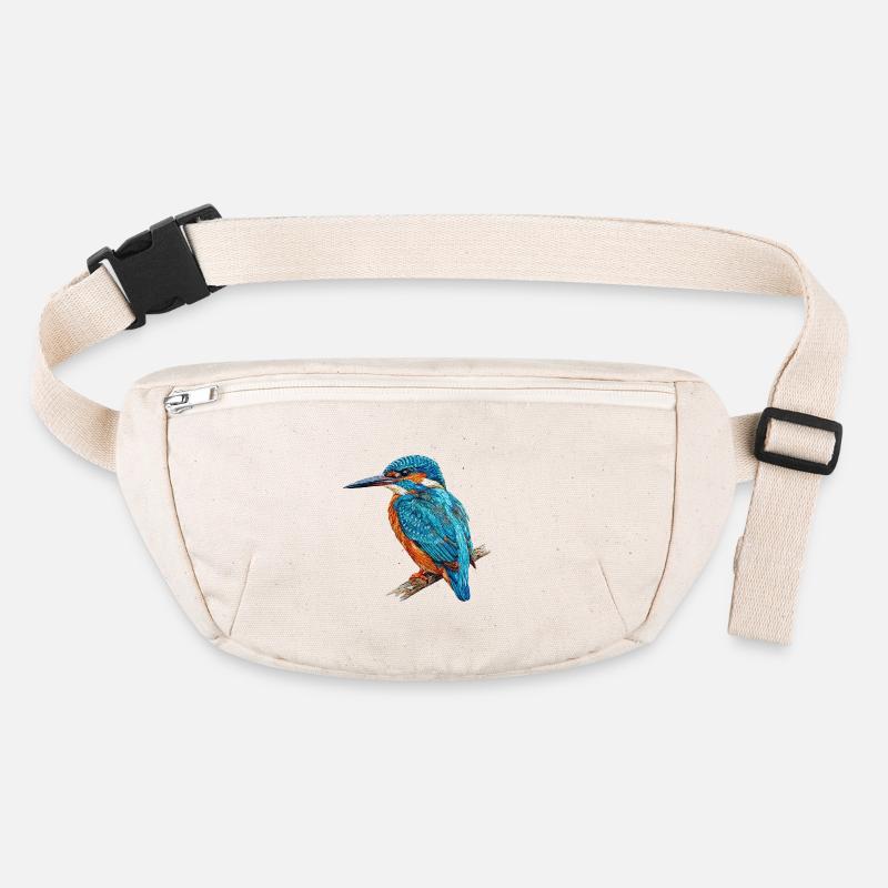 Martin-pêcheur brodé avec style naturel (imprimé) Sac banane recyclé Stanley/Stella