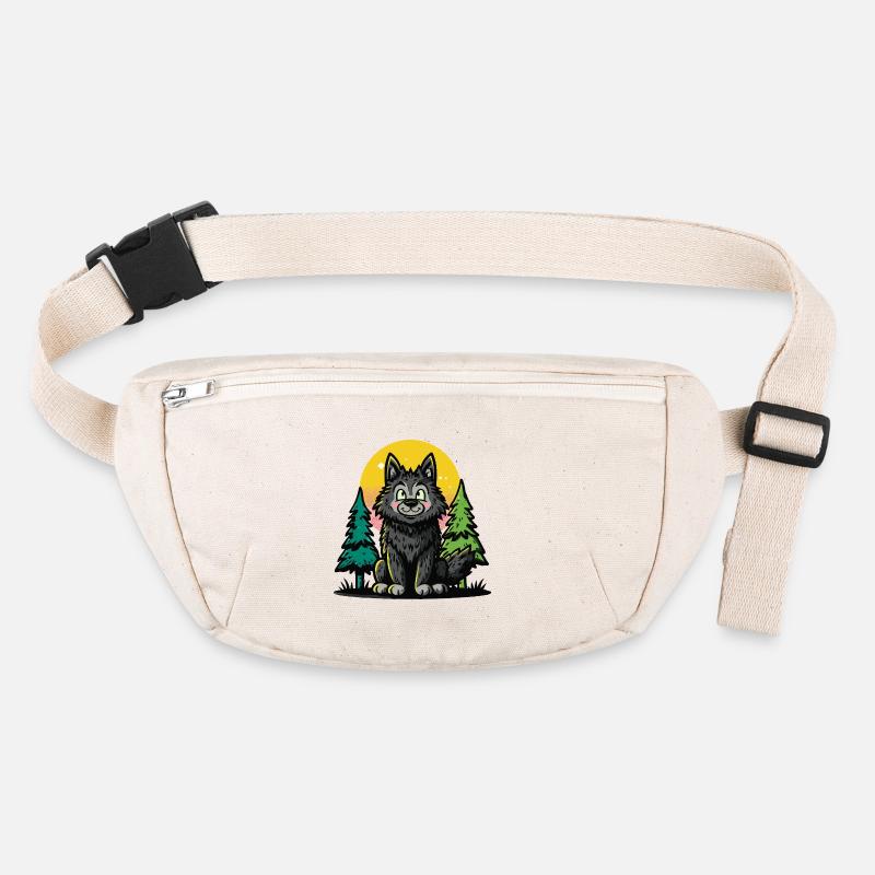Loup des bois dans le cercle du soleil Sac banane recyclé Stanley/Stella