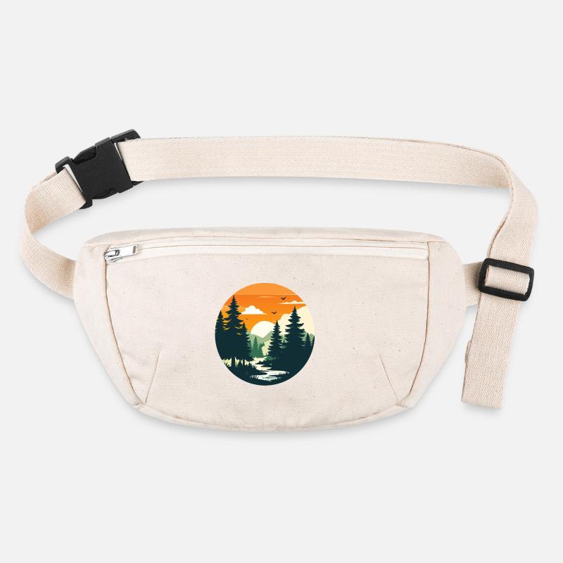 Coucher de soleil dans le paysage forestier panorama Sac banane recyclé Stanley/Stella