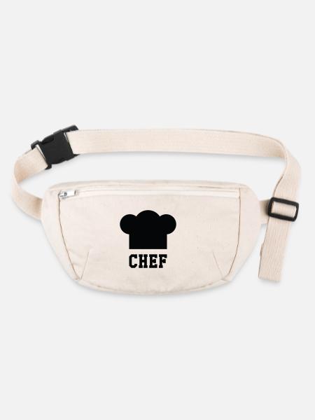 Toque Chef - Cuisine - Cuisinier - Sac banane recyclé Stanley/Stella - blanc naturel - Devant