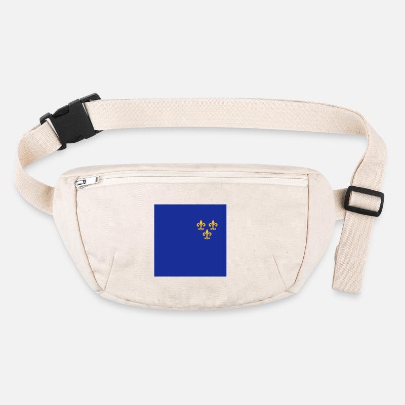 Fleur de Lys, Französische Lilie, Symbol, Eu Farbe - Stanley/Stella recycelte Gürteltasche - Naturweiß