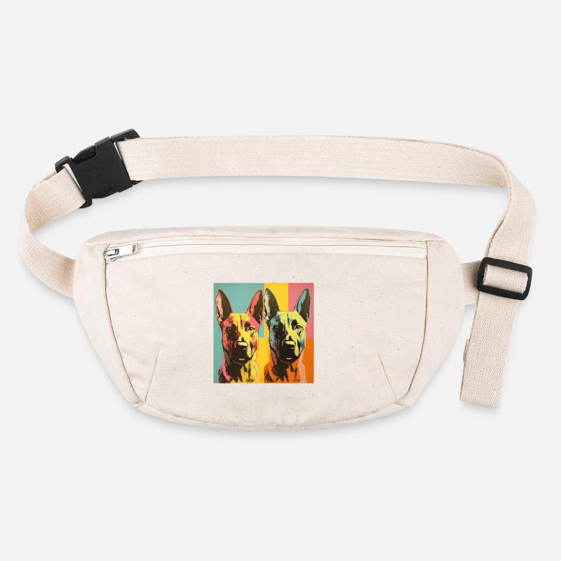 Belgischer Schäferhund POP ART 2 Stanley/Stella recycelte Gürteltasche